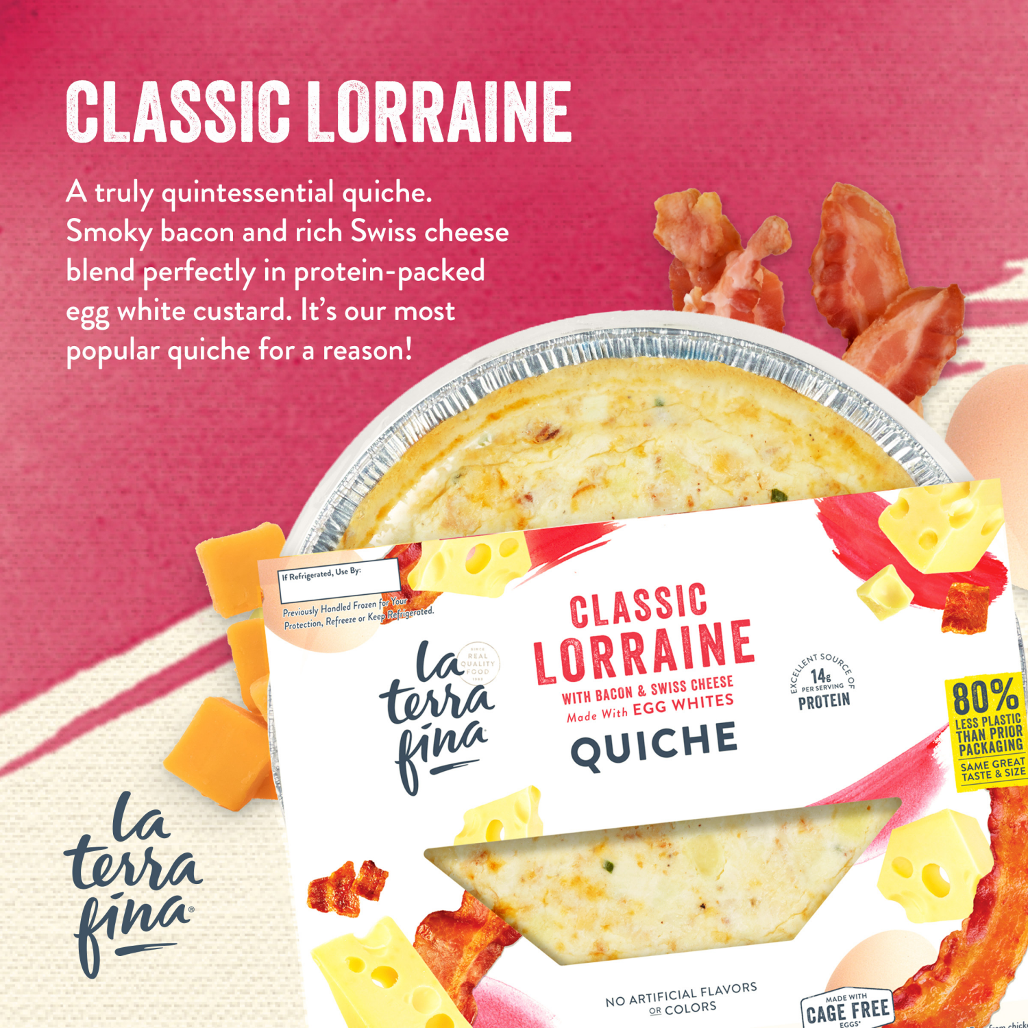 slide 4 of 6, La Terra Fina Classic Lorraine Quiche 23 oz, 23 oz