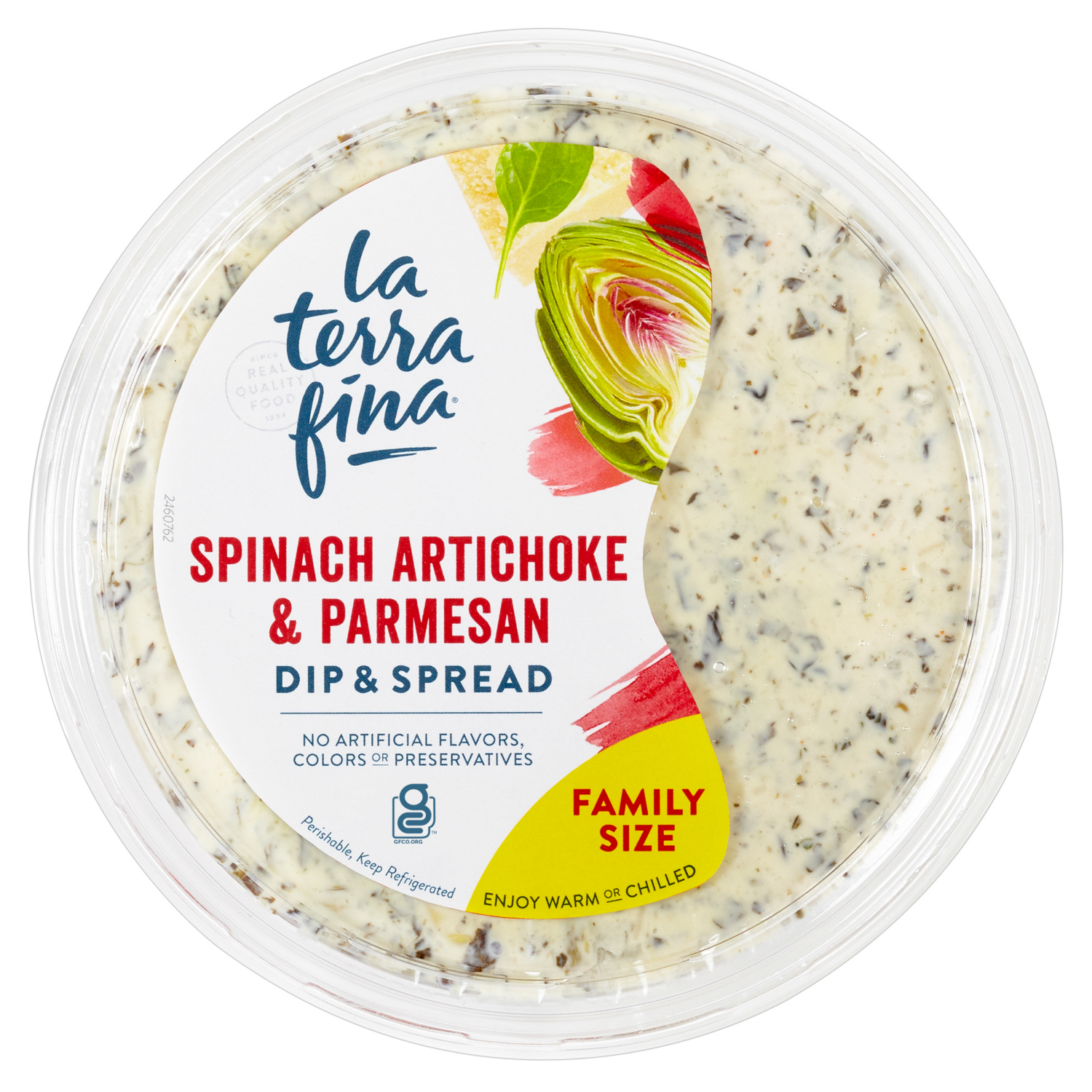 slide 1 of 6, La Terra Fina Spinach Artichoke & Parmesan Dip Family Size 16 oz, 16 oz