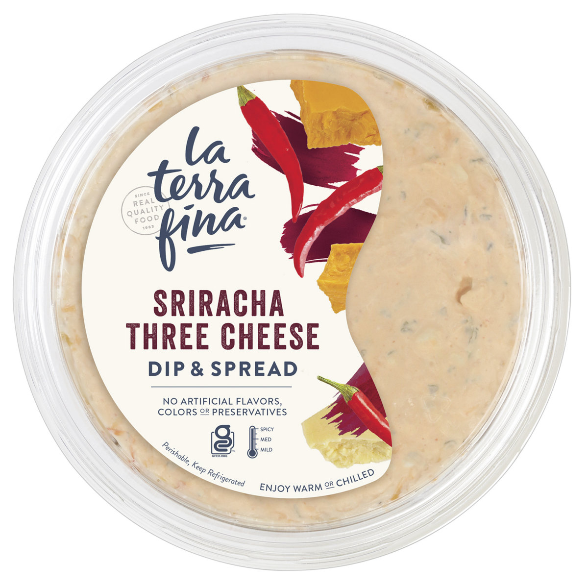 slide 1 of 1, La Terra Fina Dip 3 Cheese Sriracha 10oz, 10 oz