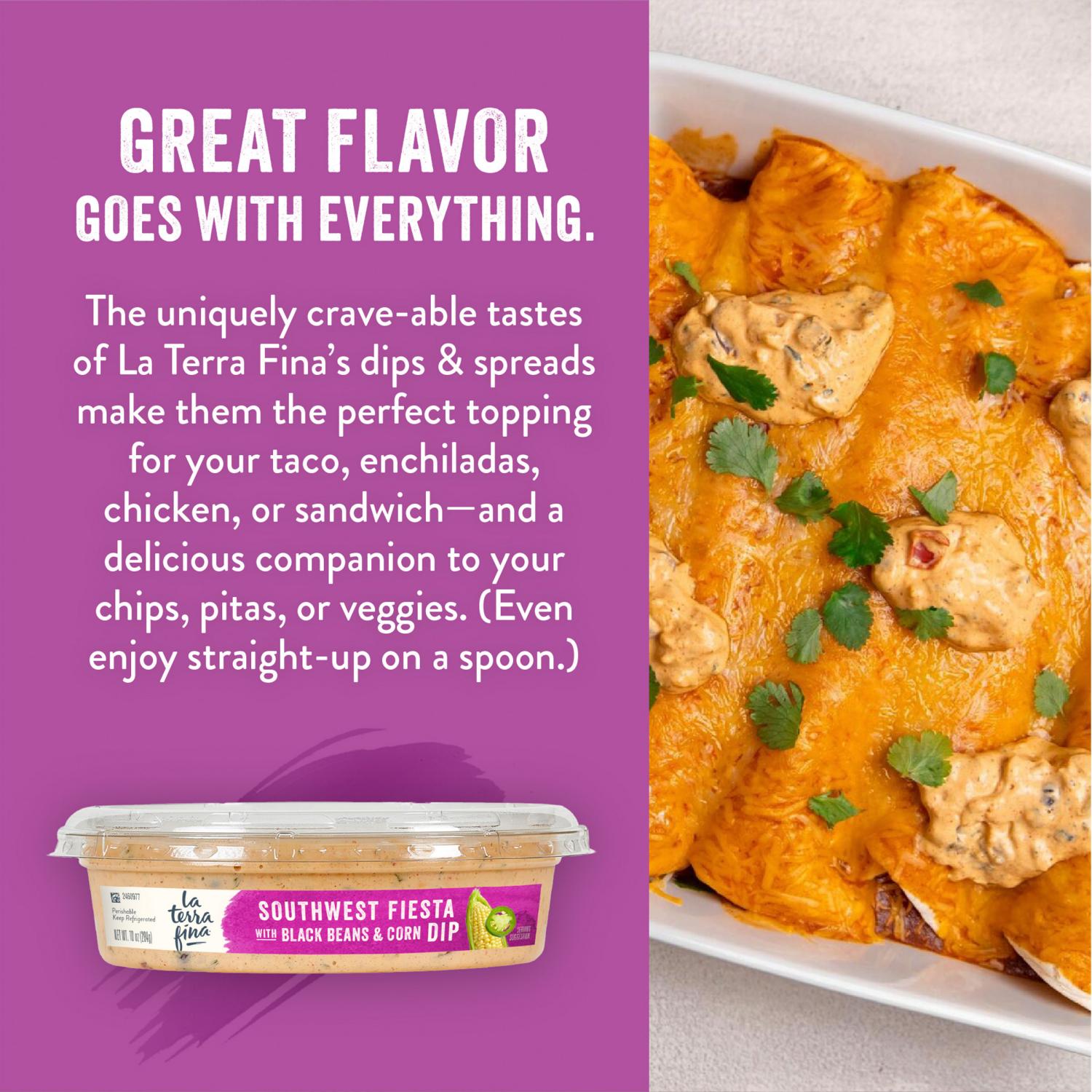 slide 3 of 6, La Terra Fina Southwest Fiesta with Black Beans & Corn Dip & Spread 10 oz, 10 oz