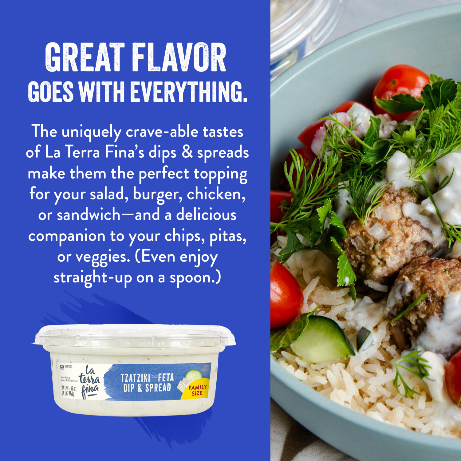 slide 3 of 5, La Terra Fina Tzatziki Feta Dip 16 oz, 16 oz