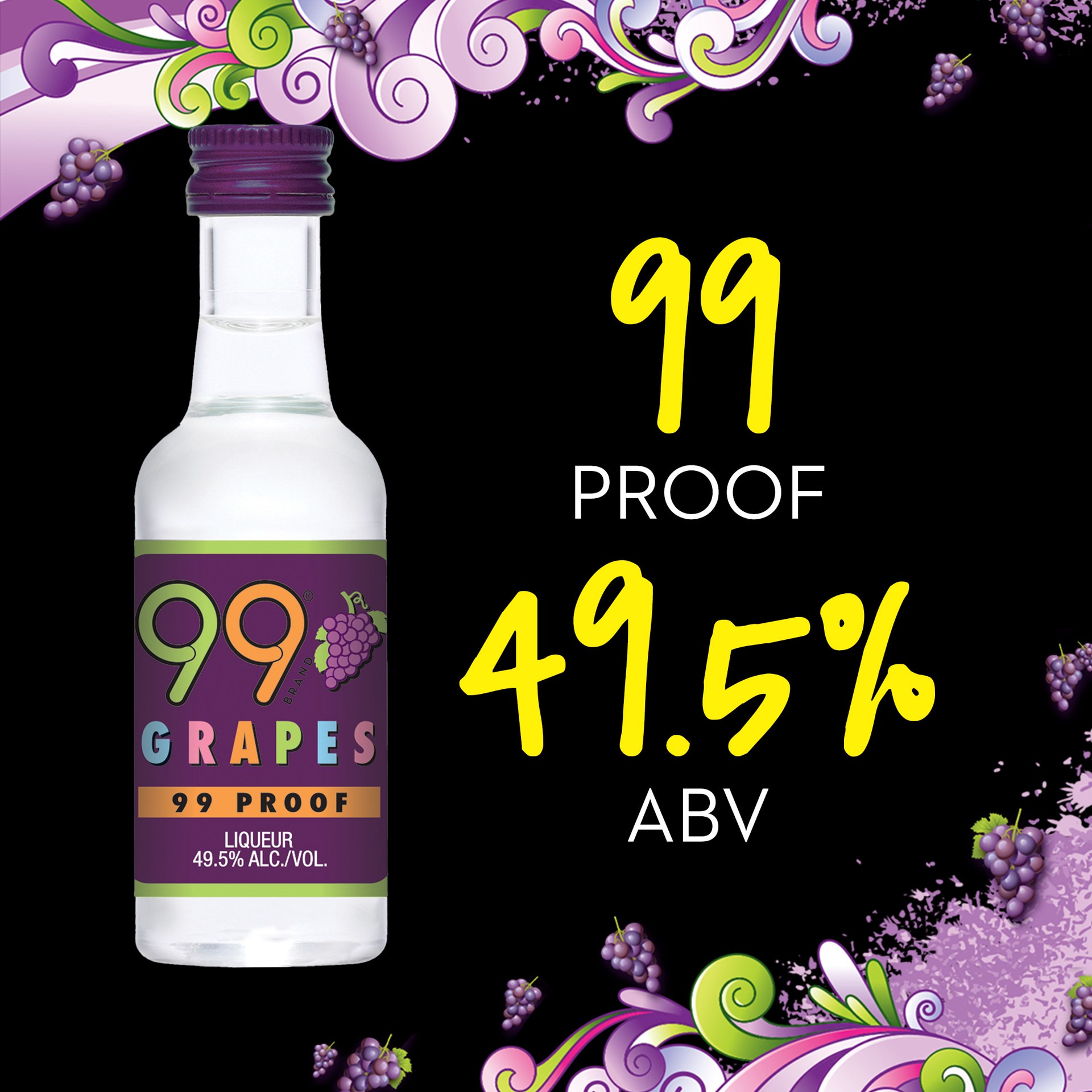 slide 5 of 5, 99 Brand Grapes Liqueur, 50 ml