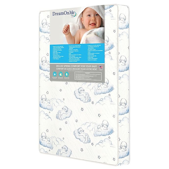 slide 1 of 5, Dream On Me Sweet Dreams Spring Coil Mini/Portable Crib Mattress - Blue, 3 in