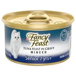 Fancy Feast Purina Fancy Feast High Protein Senior Gravy Wet Cat Food, Tuna Feast Minced Senior 7+ - 3 oz. Can