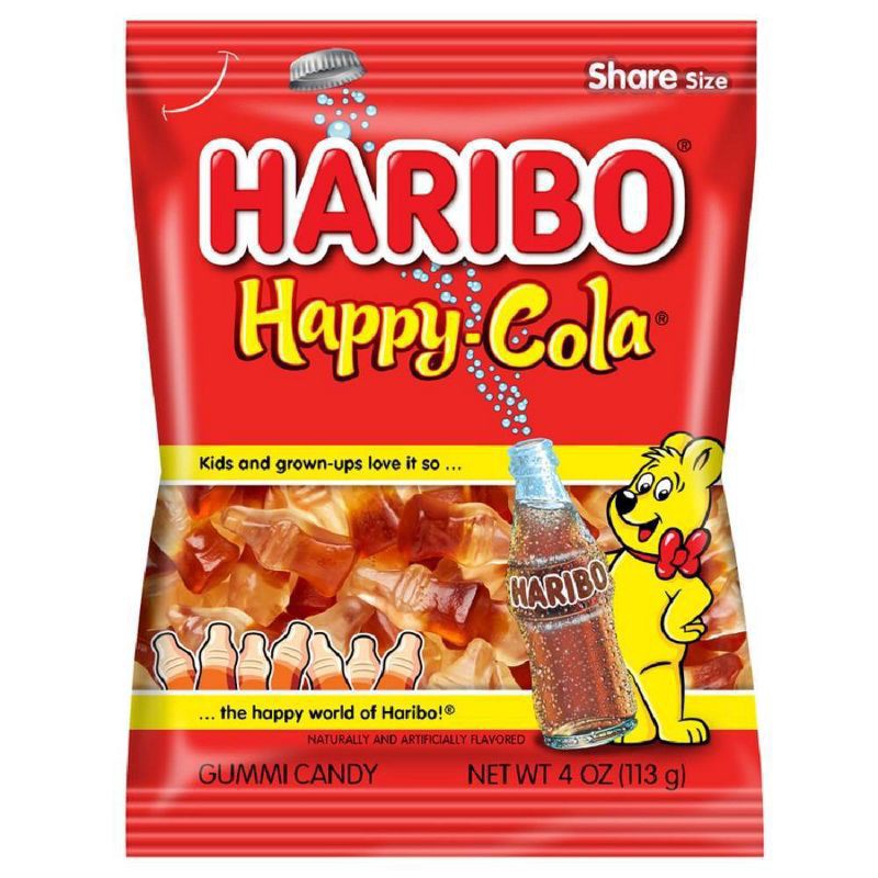 slide 1 of 3, Haribo Happy Cola Gummi Candy, 4 oz