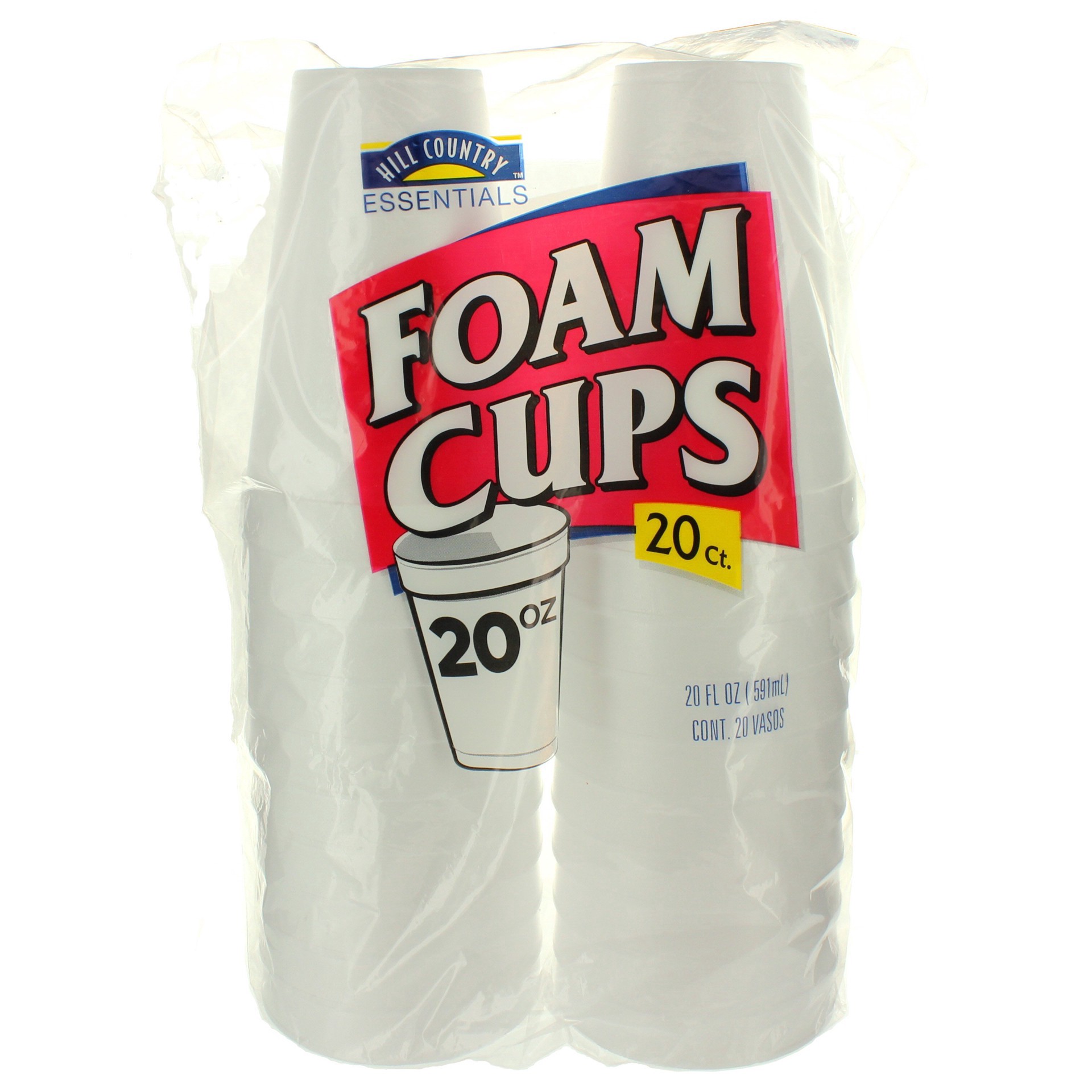 slide 1 of 1, Hill Country Fare Polypropylene Foam Cups 20 CT, 20 ct