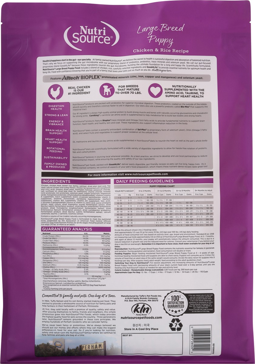 slide 6 of 14, NutriSource Large Breed Puppy Chicken & Rice Recipe Dog Food 12 lb, 12 lb