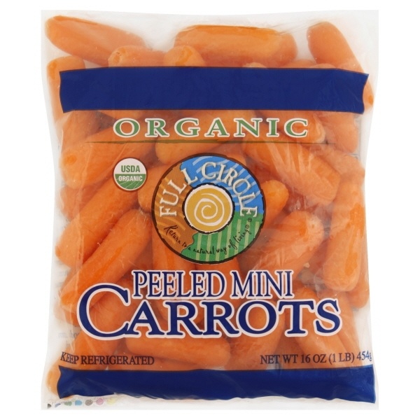 slide 1 of 1, Full Circle Market Peeled Mini Carrots, 16 oz