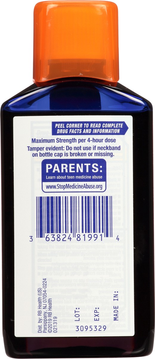 slide 6 of 9, Delsym Adult Liquid Cough Plus Sore Throat Honey, 6 oz