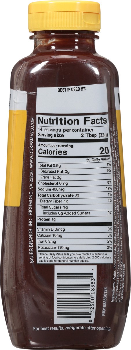 slide 9 of 12, Duke's No Sugar Added Georgia Sweet Heat BBQ Southern Sauces 15.5 oz, 15.5 oz