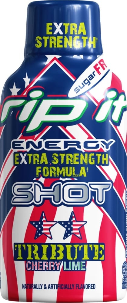 slide 1 of 1, Rip It Energy Tribute Cherry Lime Extra Strength Energy Drink Shot, 2 oz