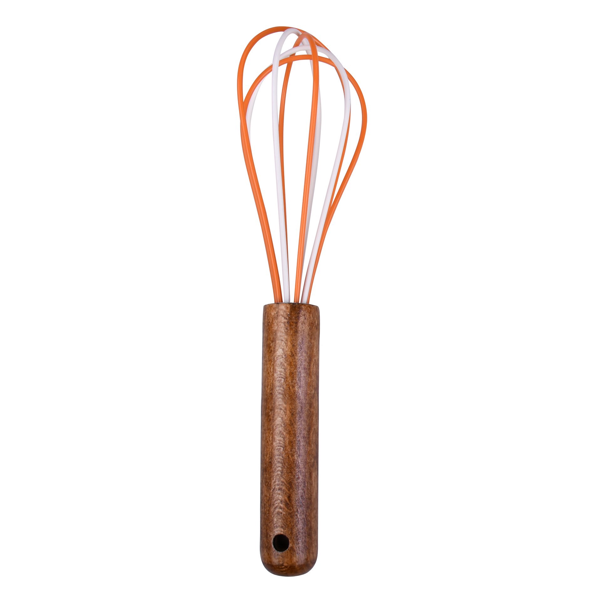 slide 3 of 4, Mini Orange & White Whisk By Makery, 8 in