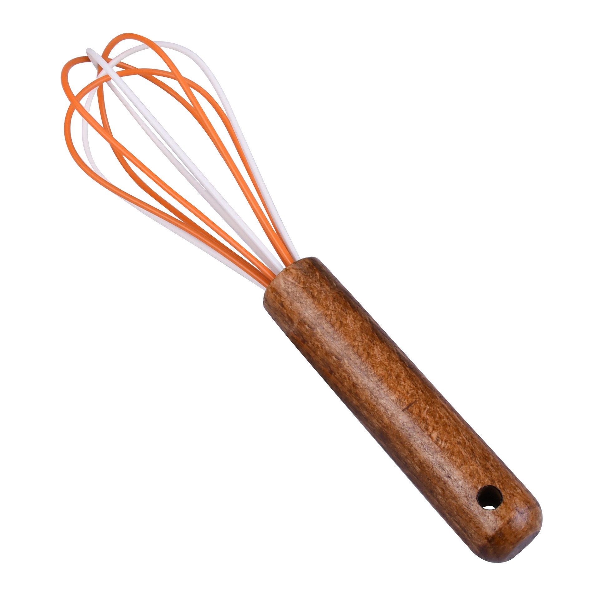 slide 4 of 4, Mini Orange & White Whisk By Makery, 8 in