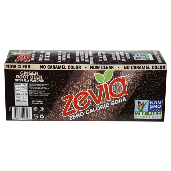 slide 19 of 21, Zevia Zero Calorie Soda Ginger Rootbeer - 10 ct, 10 ct; 12 fl oz
