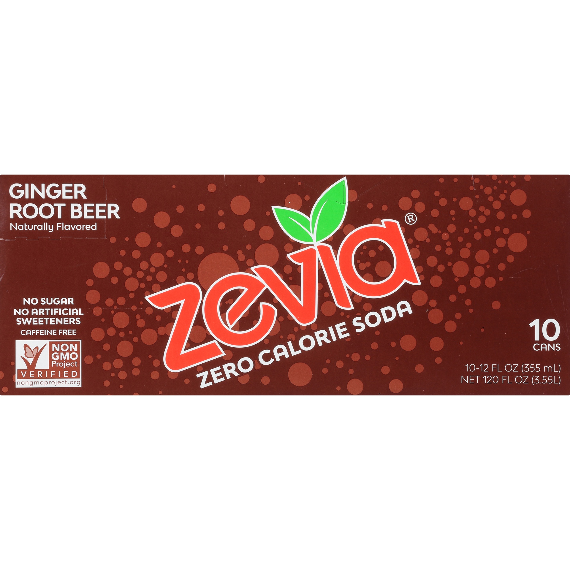 slide 6 of 8, Zevia Zero Calorie Ginger Root Beer Soda, 10 ct; 12 fl oz