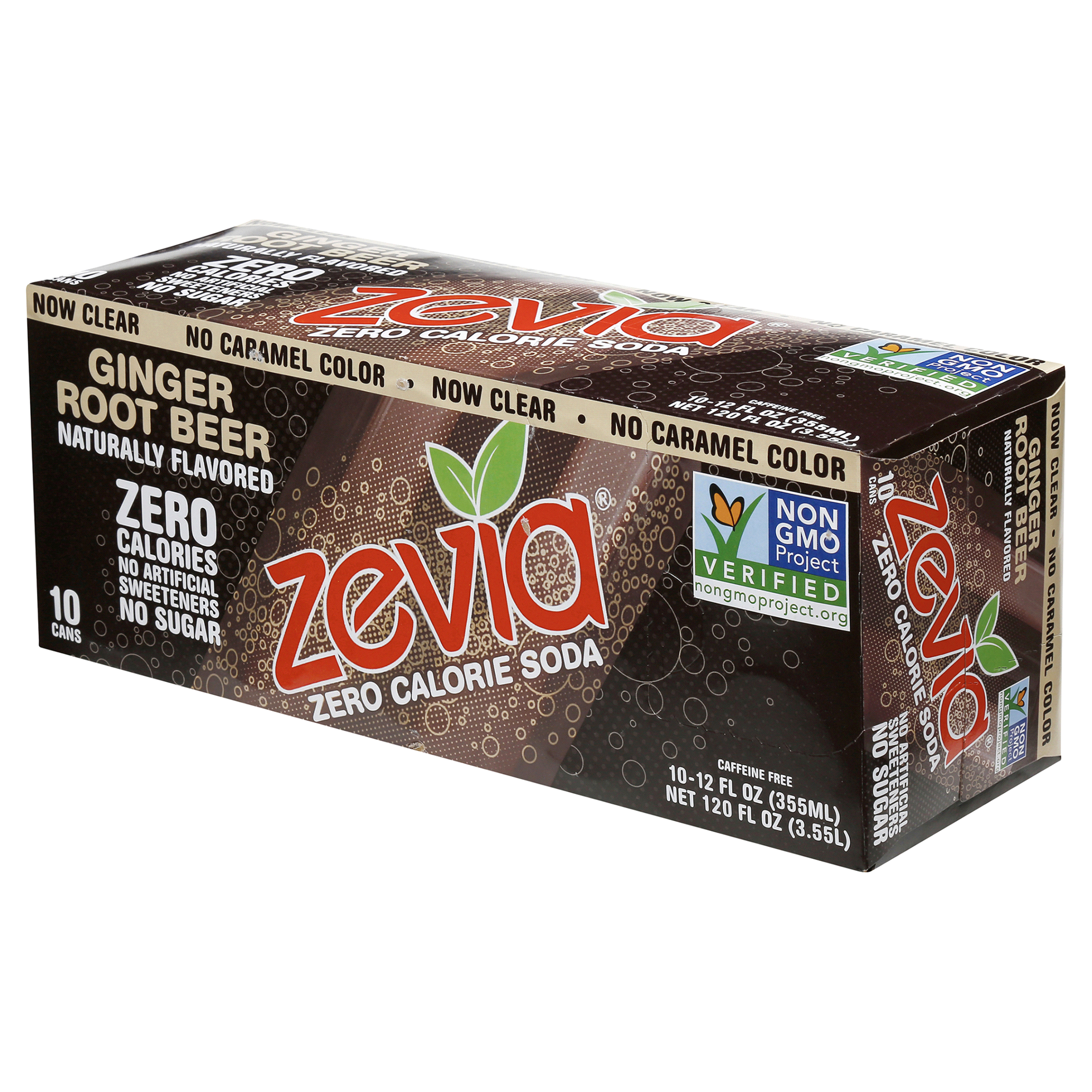 slide 10 of 21, Zevia Zero Calorie Soda Ginger Rootbeer - 10 ct, 10 ct; 12 fl oz