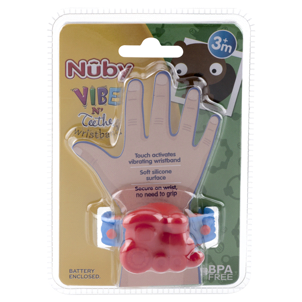 slide 1 of 1, Nuby Vibe N Teethe Wristband Teether, 1 ct