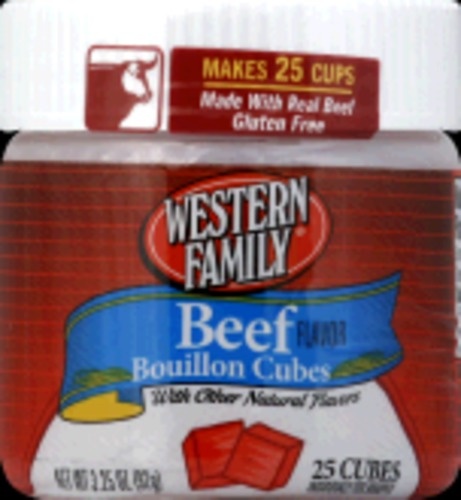 slide 1 of 1, Western Family Beef Bouillon Cubes, 25 ct