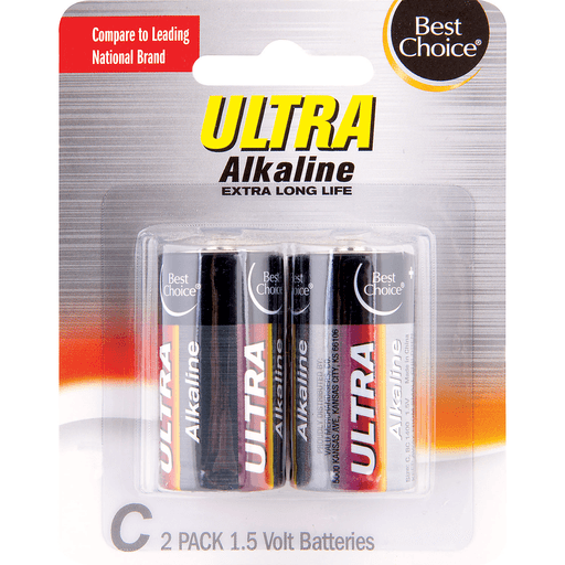 slide 1 of 1, Best Choice Alkaline C Battery, 2 ct