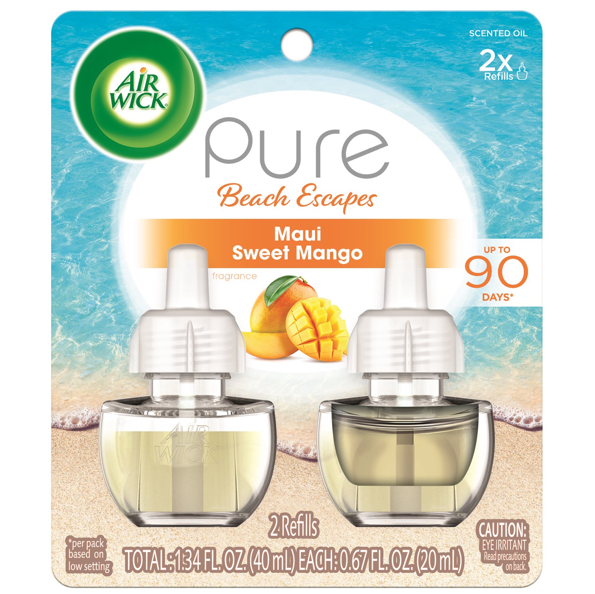 slide 1 of 6, Air Wick Plug in Scented Oil Refill, 2ct, Maui Sweet Mango,  Air Freshener, 2 ct