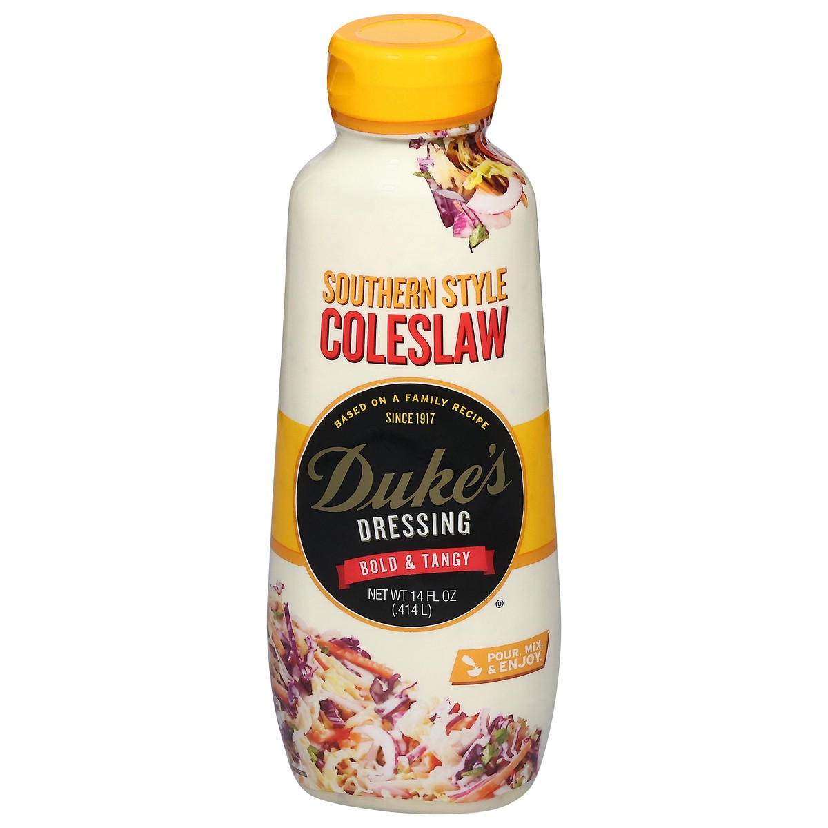 slide 1 of 12, Duke's Southern Style Coleslaw Bold & Tangy Dressing 14 fl oz, 14 fl oz