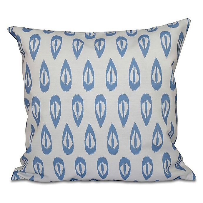 slide 1 of 1, E by Design Ikat Tears Geometric Print Square Throw Pillow - Blue, 1 ct