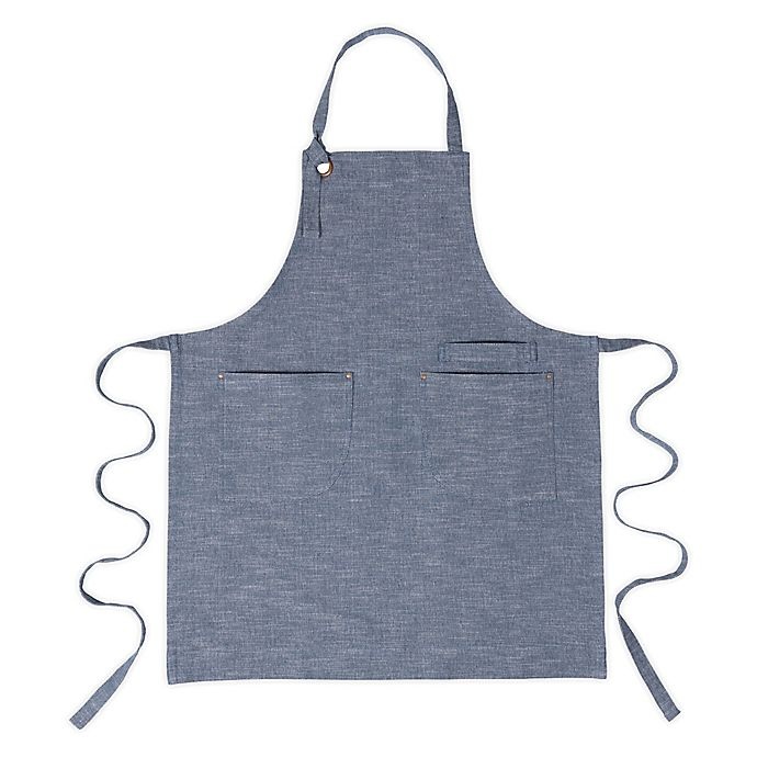 slide 1 of 3, Artisanal Kitchen Supply Chambray Apron - Navy, 1 ct