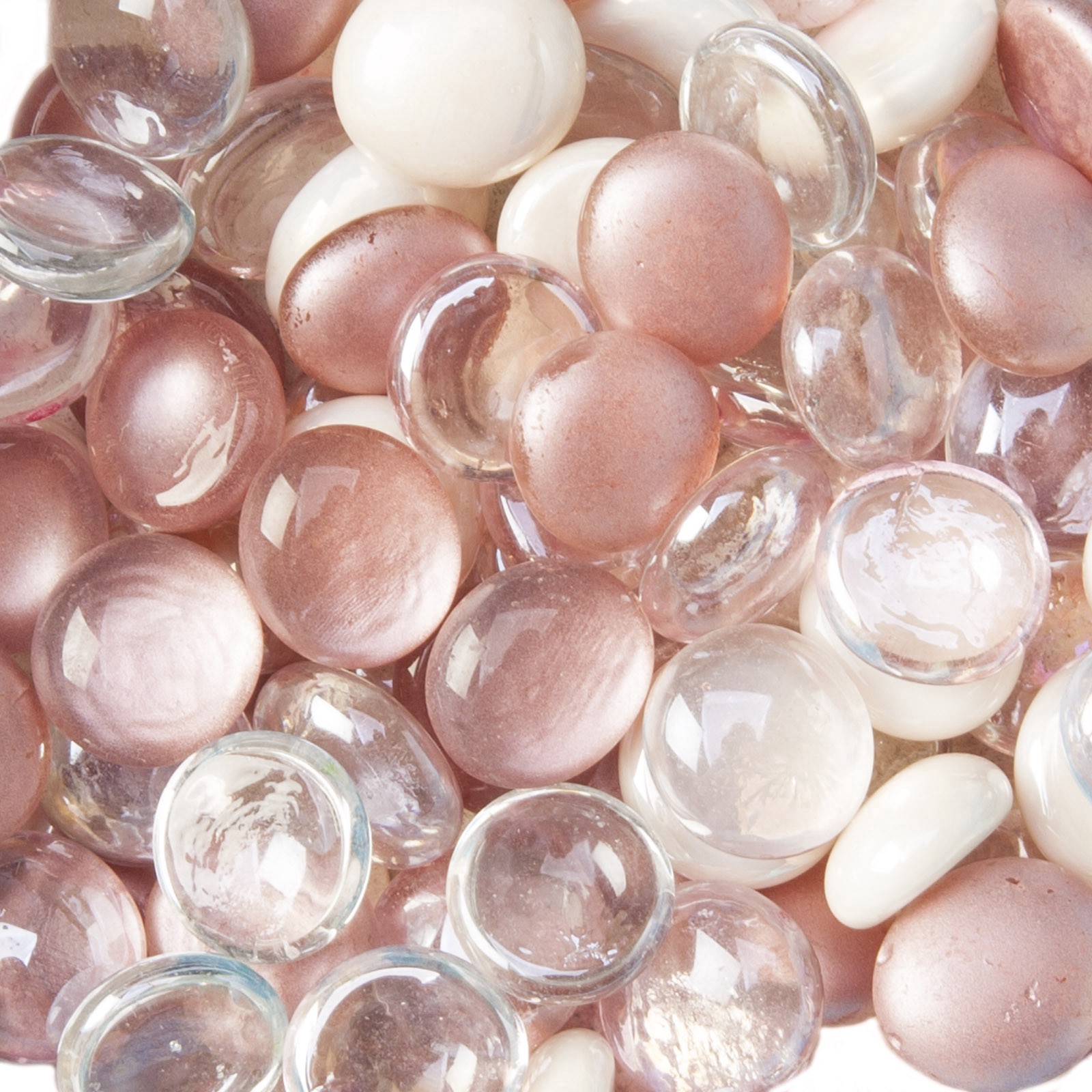 slide 3 of 3, Cream & Pink Glass Gems By Ashland, 2.5 in x 4.75 in x 2.5 in