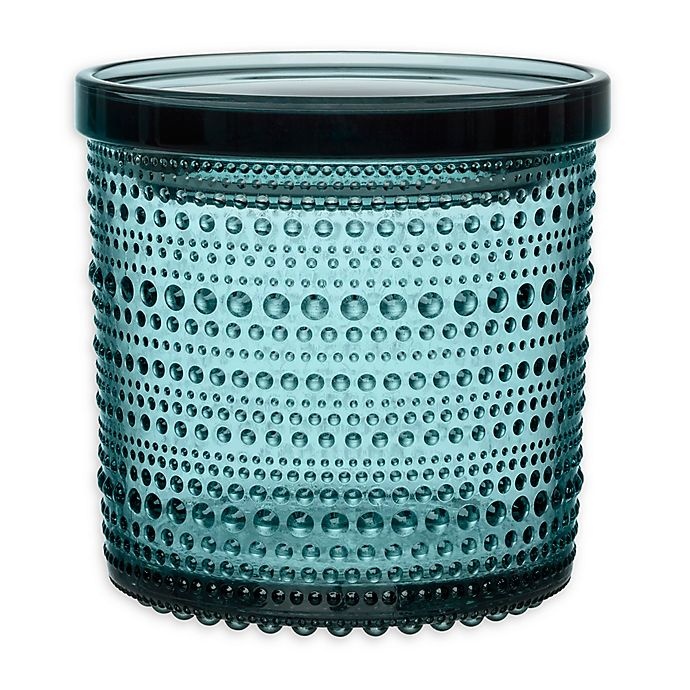 slide 1 of 2, Iittala Kastehelmi Large Jar with Lid - Sea Blue, 1 ct