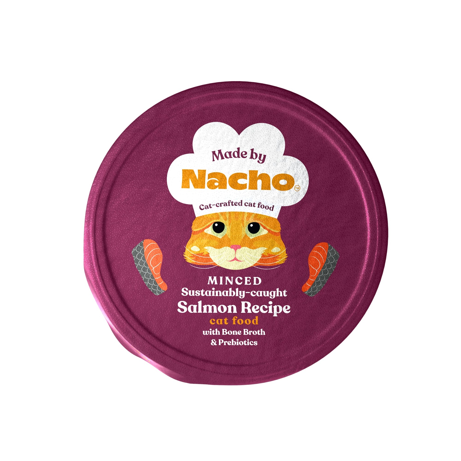 slide 1 of 1, Made By Nacho Minced Sustainably Caught with Bone Broth & Prebiotics Wet Cat Food 2.5oz - Sal, 2.5 oz