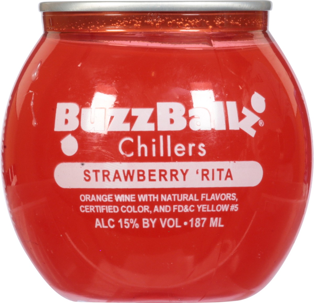 slide 4 of 9, Buzzballz Chillers Strawberry Chiller Orange Texas Wine Based Cocktail, 187 ml