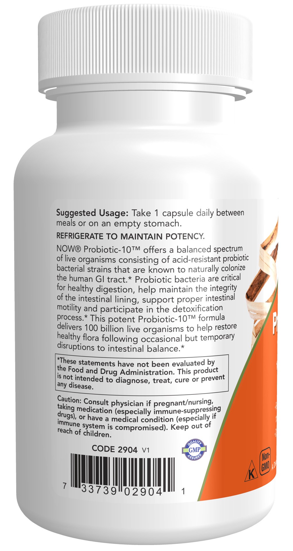 slide 4 of 4, NOW Probiotic-10™ 100 Billion - 60 Veg Capsules, 60 ct