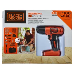 BLACK+DECKER Black + Decker Max 8-Volt Cordless Lithium Drill Project Kit