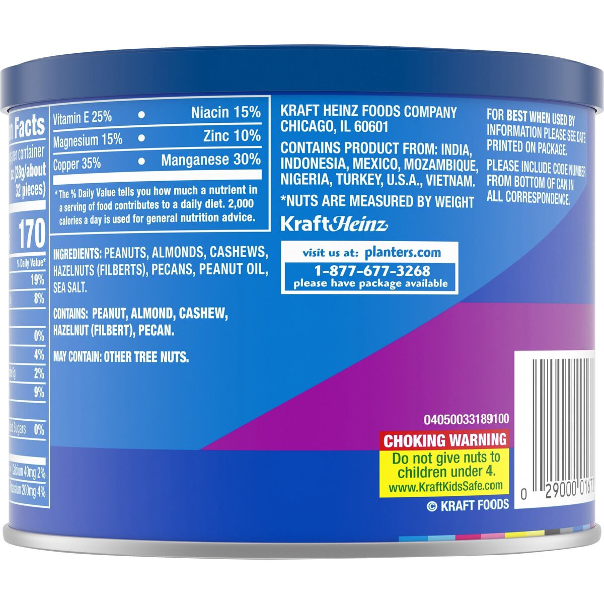 slide 7 of 8, Planters Mixed Nuts Less Than 50% Peanuts with Peanuts, Almonds, Cashews, Hazelnuts & Pecans, 12 oz Canister, 12 oz