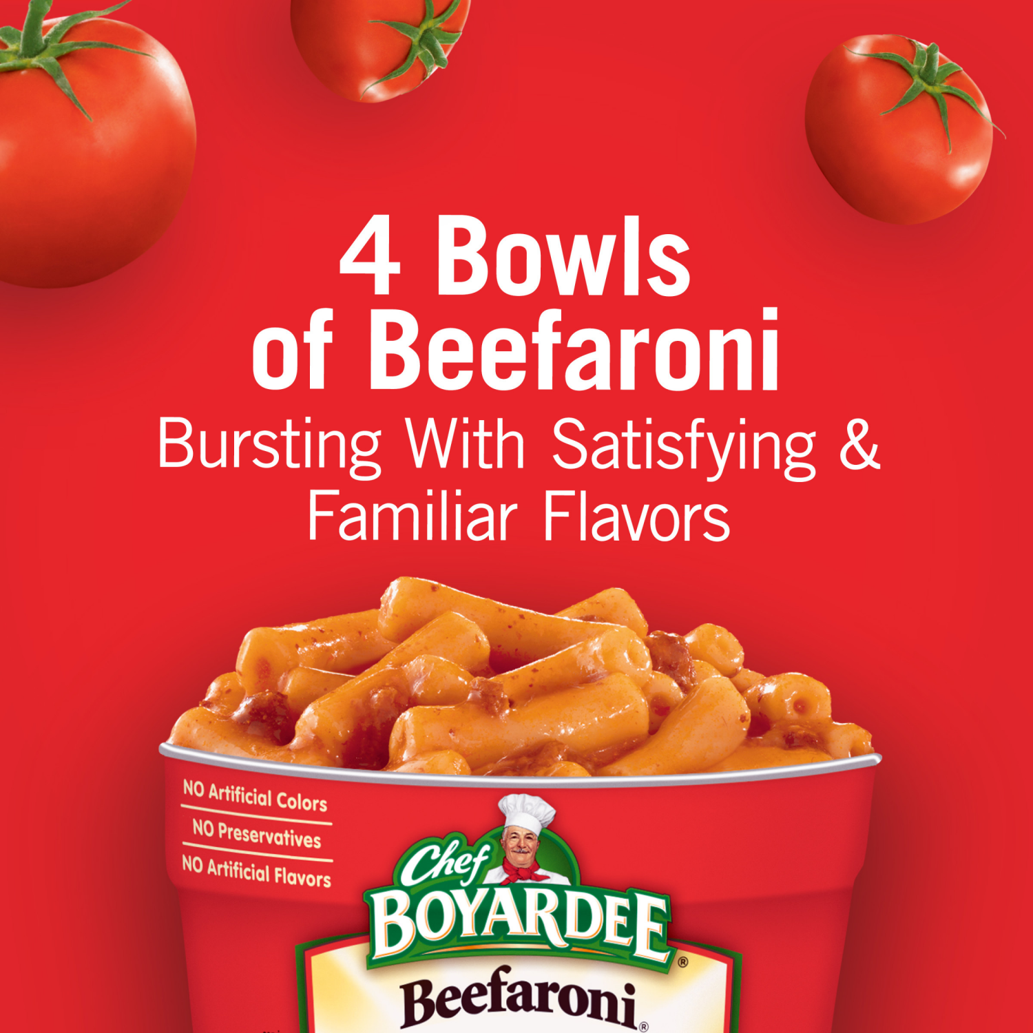 slide 4 of 4, Chef Boyardee Beefaroni in Tomato and Meat Sauce, Microwavable Meal, 7.5 oz. Bowl , 4-Count, 4 ct