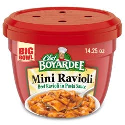 Chef Boyardee Mini Ravioli, Beef Ravioli in Pasta Sauce, Microwavable Meal, 14.5 oz. Bowl