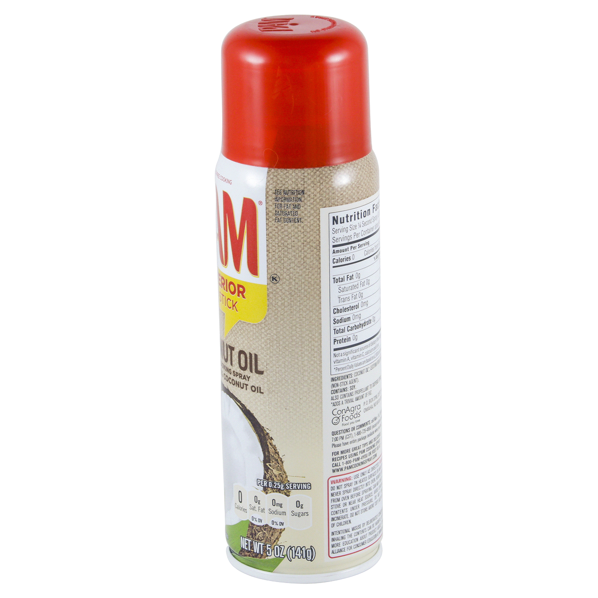 slide 3 of 4, Pam No Stick Coconut Oil Cooking Spray, 5 oz