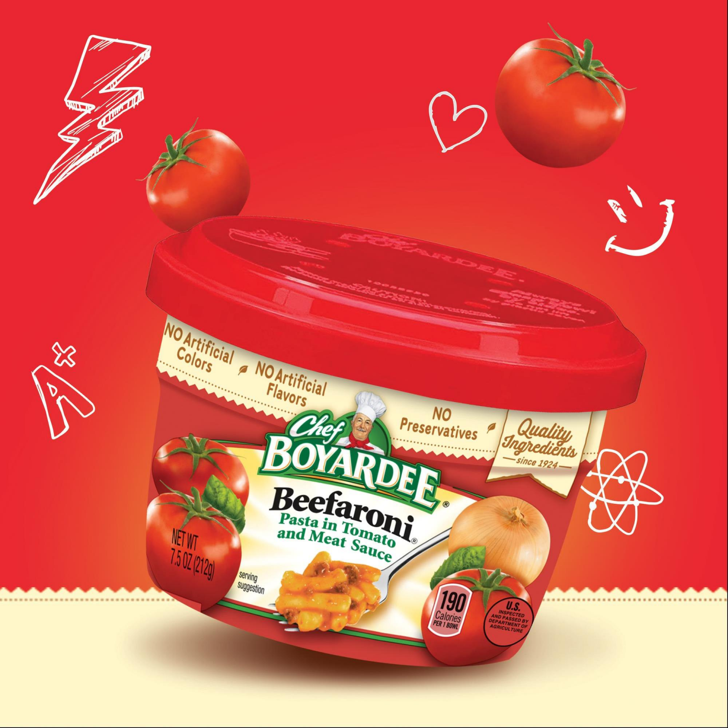 slide 8 of 8, Chef Boyardee Beefaroni, Pasta in Tomato and Meat Sauce, Microwavable Meal, 7.5 oz. Bowl, 7.5 oz