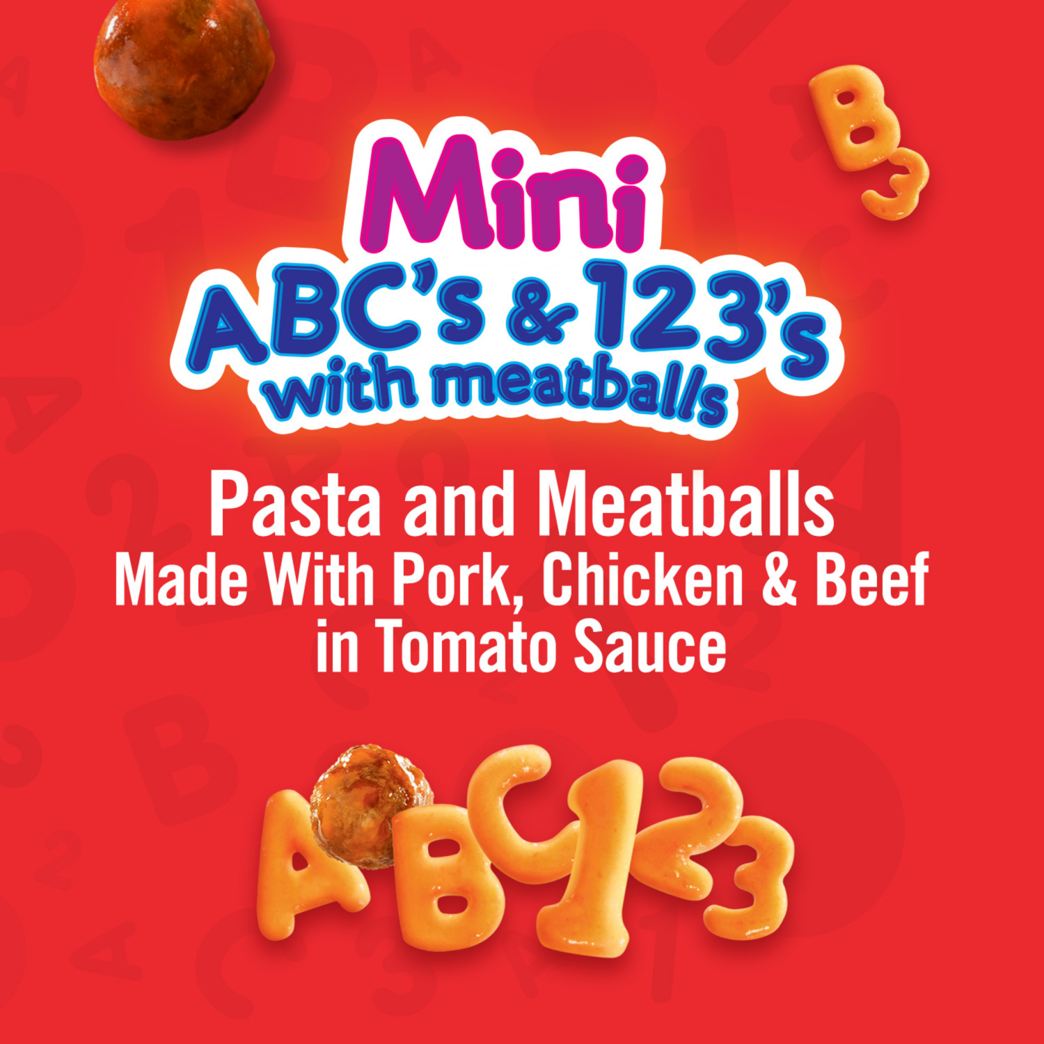 slide 6 of 7, Chef Boyardee Mini-Bites ABC's & 123's Pasta with Meatballs, 7.5 Oz., 7.5 oz