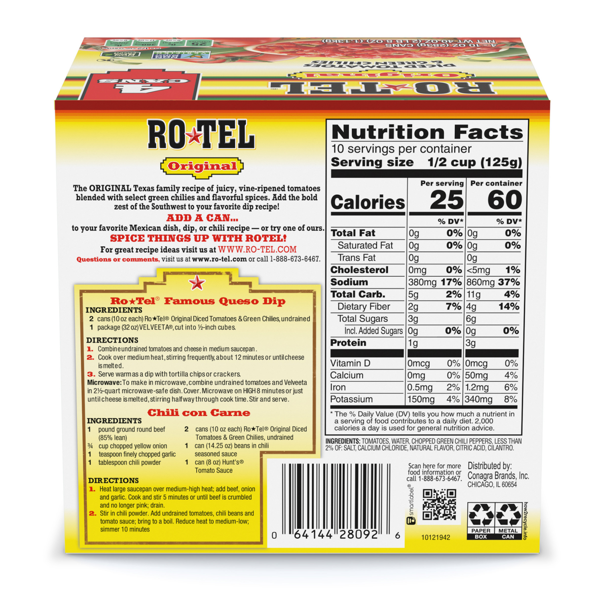 slide 23 of 29, Rotel Original Diced Tomatoes and Green Chilies, 10 oz. 4-Count, 4 ct