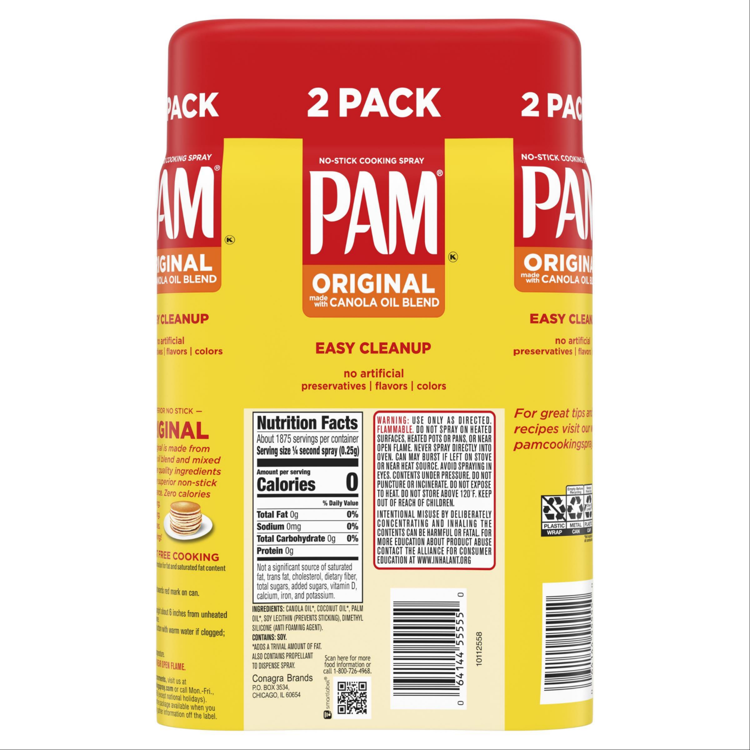 slide 2 of 8, Pam Original Canola Oil Spray Value Pack Twin Pack, 2 ct