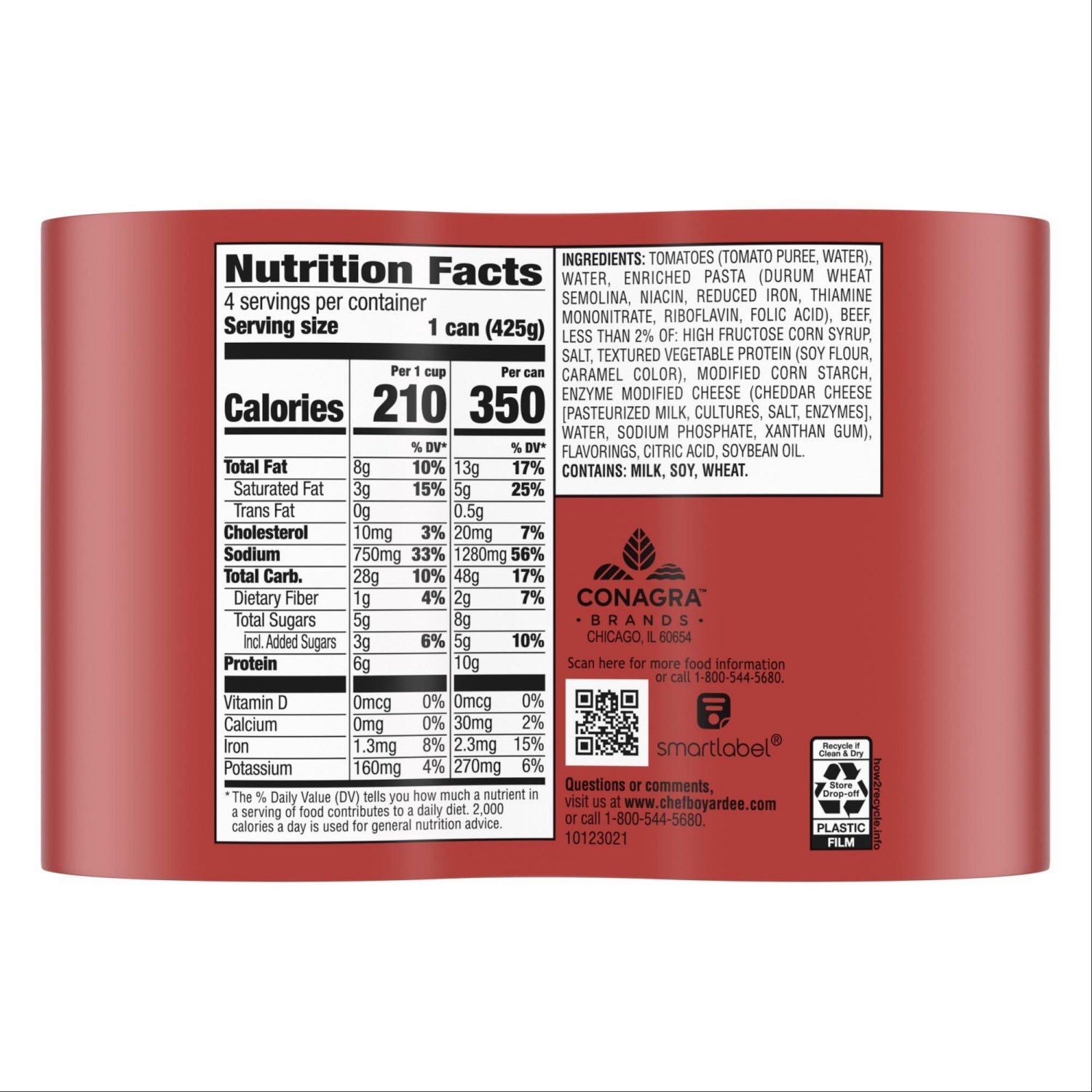 slide 2 of 8, Chef Boyardee Beefaroni Value Pack, 4 ct; 15 oz