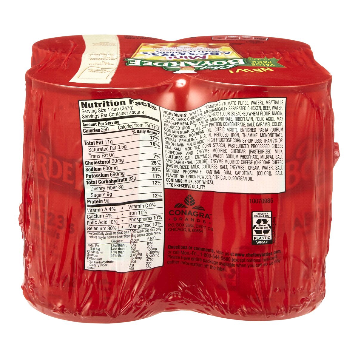slide 2 of 2, Chef Boyardee Mini ABC's and 123's with Meatballs in Tomato Sauce, 15 oz. Can (Pack of 4), 4 ct