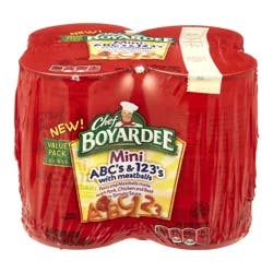 Chef Boyardee Mini ABC's and 123's with Meatballs in Tomato Sauce, 15 oz. Can (Pack of 4)