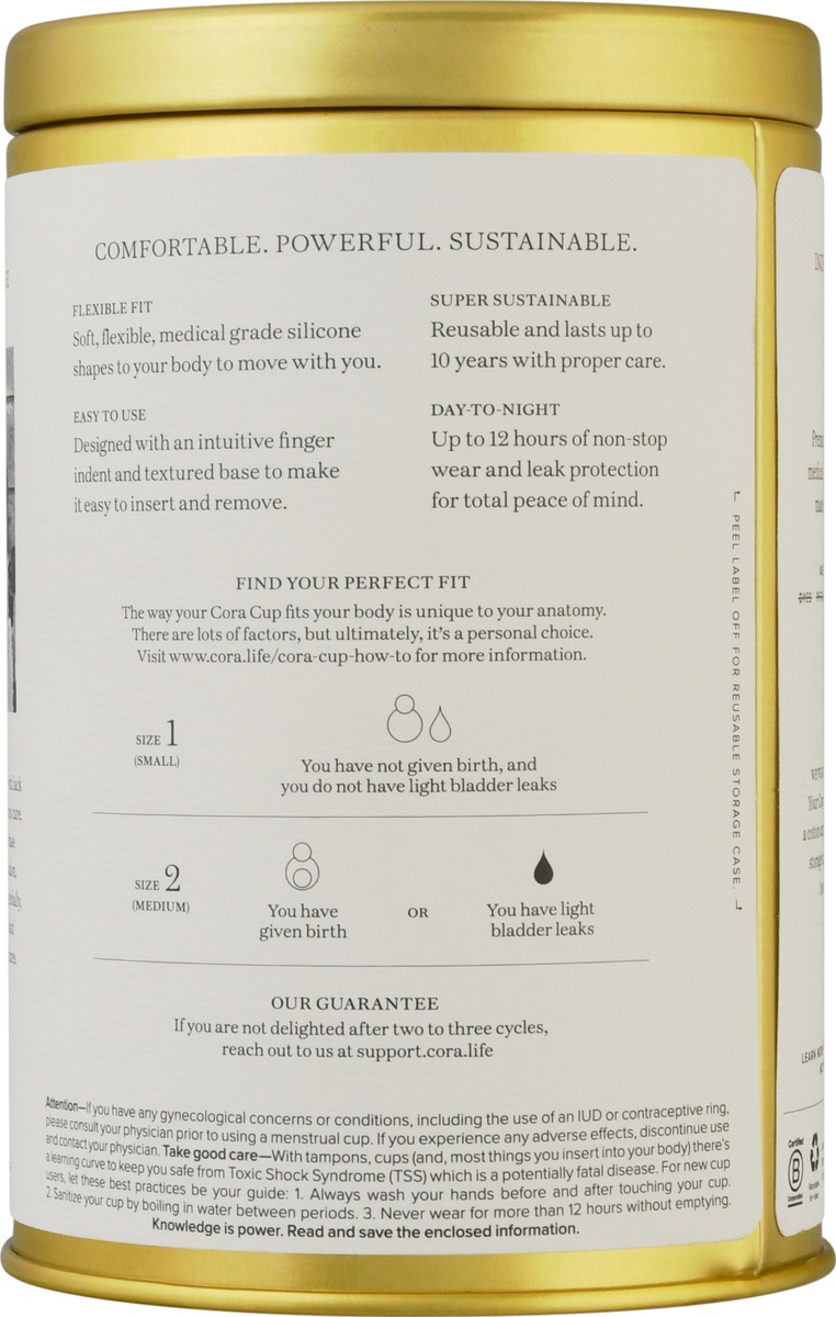 slide 4 of 9, Cora Menstrual Cup, Size Two, Size 2