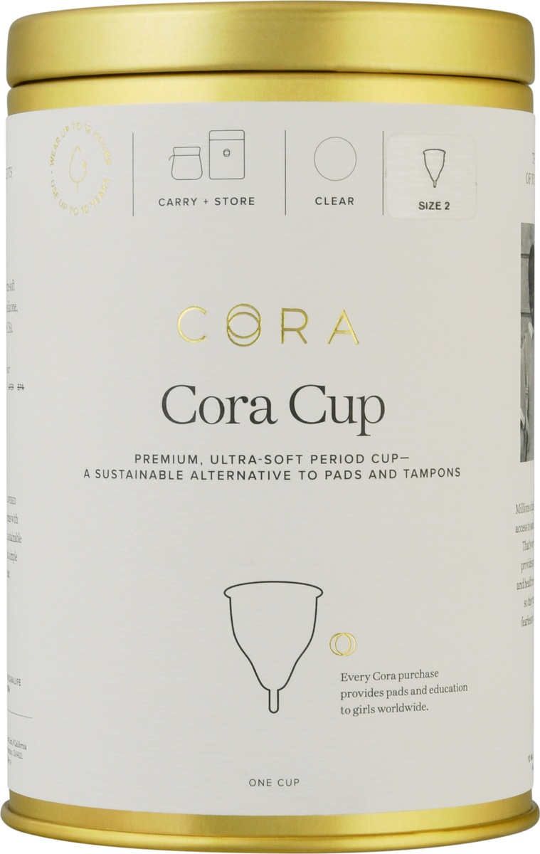 slide 6 of 9, Cora Menstrual Cup, Size Two, Size 2