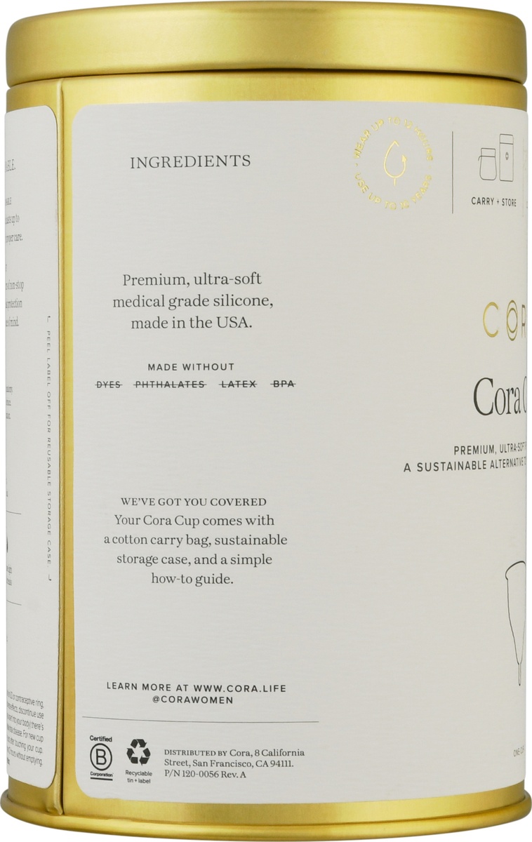 slide 7 of 9, Cora Menstrual Cup, Size Two, Size 2