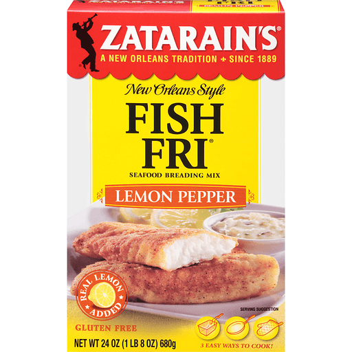 slide 1 of 1, Zatarain's Lemon Pepper Fish Fri, 24 oz