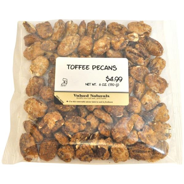 slide 1 of 1, Valued Naturals Toffee Pecans, 6 oz