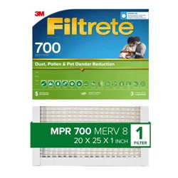 Filtrete 20" x 25" 700 MPR Dust, Pollen, and Pet Dander Electrostatic Air Filter